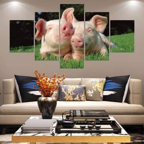 5 piece Poster Print Canvas Painting Animal pig Picture for living Home room Decor Modern Wall Art Framework