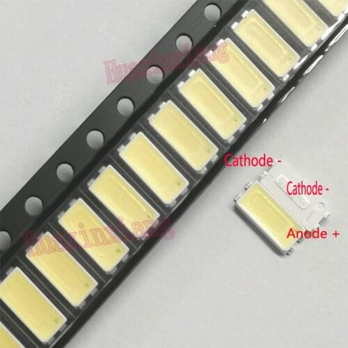 500PCS/Lot 7030 6v SMD LED Beads Cold white 1w 160mA For TV/LCD Backlight Application