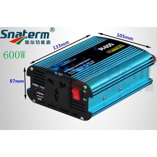 600W Modified sine Wave Power inverter DC12V to AC110V/220V 50HZ60HZ off grid inverter with USB Ports Car Charger Adapter
