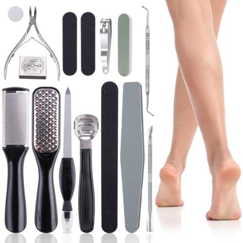 8/10/18/20/21Pcs Pedicure Tools Professional Set Kit Stainless Steel Foot Pedicure Rasp Foot Scraper Callus Dead Skin Remover