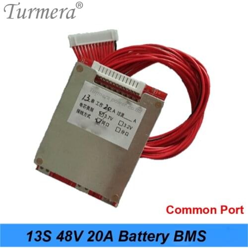 Turmera 3.6V 3.7V 13S 48V E-bike Li ion battery 18650 20A 25A 30A Li-ion Lithium 18650 Battery Pack BMS Protection Board