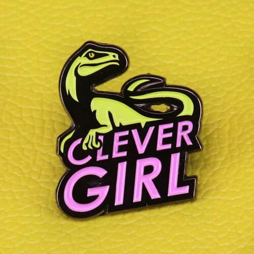Clever Girl Brooch Classic Film Dinosaur Enamel Pin thoughtful gifts for your smart friends