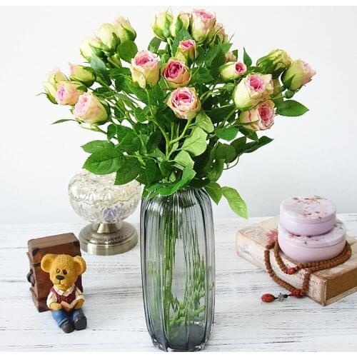 70CM 4Fork Artificial Rose Bouquet DIY Flower Arrangement Material Art Landscaping Material Home New Year Deco Plants Props
