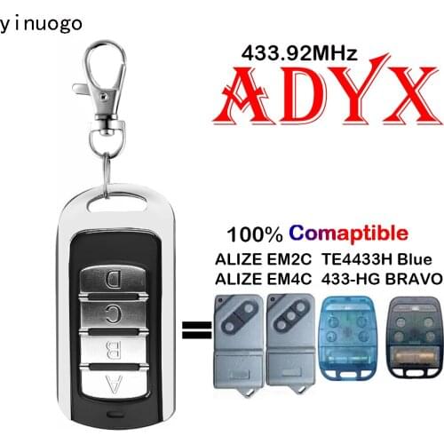 For ADYX TE4433H BLUE 433-HG BRAVO Garage Door Opener 433MHz Gate Remote Control Transmitter Command keychain for gate