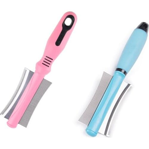 Pet Grooming Tool With Double Sided Dematting Rake Brush For Medium Longhaired