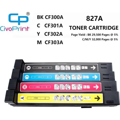 Civoprint 827A CF300A 300A 301A toner cartridge compatible for HP Color LaserJet Enterprise M855dn, M855x+, M855xh, flow M880z