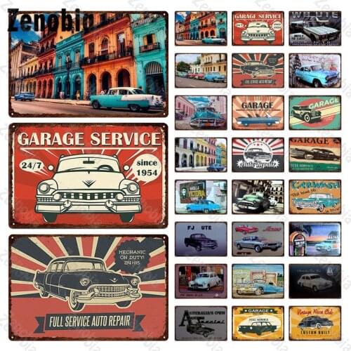 Classic Car Jeep Racing Metal Signs Plaque Tin Signs Vintage Metal Poster Decorative Tin Plate Wall Stickers Home Garage Decor