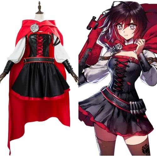 Season Battler Costume Ruby Rose Cosplay Costume Adult Women Dress Uniform Full Suit Halloween Carnival Cosplay Costume