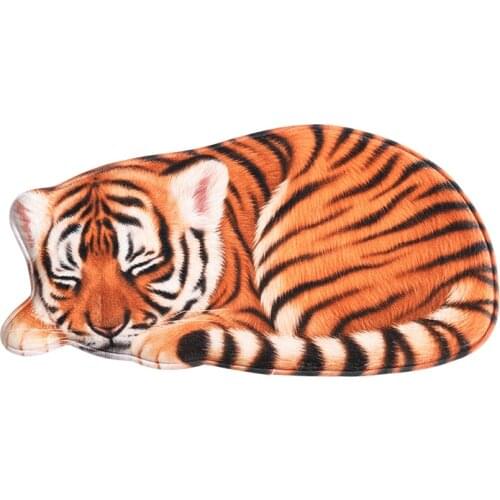 Cute Lion Tiger Animal Shape Carpet 3D Simulation Thickening Door Childrens Room Mat