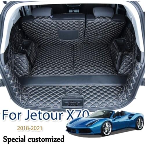 Car Trunk Mats Cargo Liner for Jetour X70 2018 2019 2020 2021 Boot Mat Rug Carpet Cover Accessories Protector