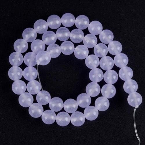 Natural Stone Light Purple Chalcedony Jades Round Beads For Jewelry Making 4mm-12mm Loose Beads Diy Bracelet Necklace 15