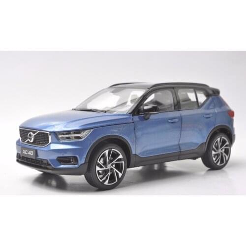 1:18 Diecast Model for Volvo XC40 2018 Blue SUV Alloy Toy Car Miniature Collection Gifts XC 40