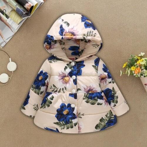 JOCESTYLE Fashion Girls Warm Down Jackets Kids Printed Thick Outerwear Children Winter Casual Clothes Cute Hooded Coats