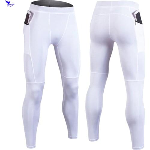 GYM Exercise Mens Running Tights Compression Yoga Pants Fitness Leggings Workout Basketball Soccer Training Sportswear Trousers