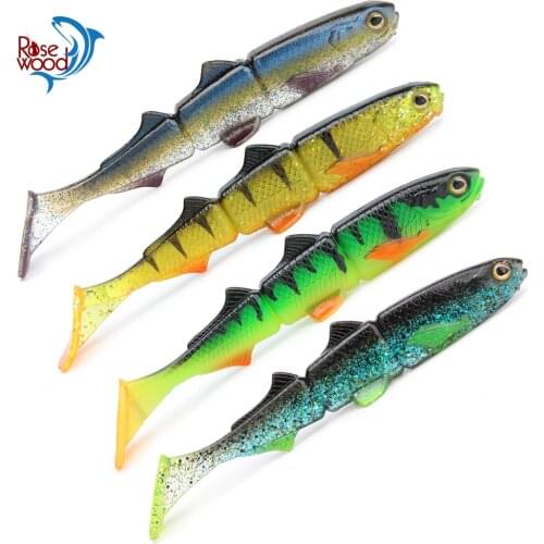 RoseWood Shad Silicone Soft Bait Lures 3 Segmented T Paddle Tail Swimbait Wobblers Artificial 16cm/25g 22cm/58g Leurre Souple