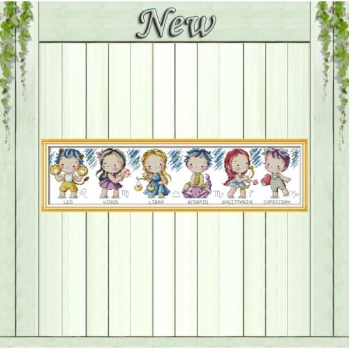 Constellation baby cartoon angel painting counted print on canvas DMC 11CT 14CT DIY kits Cross Stitch embroidery needlework Sets