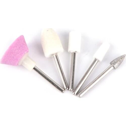 DIY Manicure Polish Tool Set 5Pcs/set Bit Nail Art Drill Buffer File Polishing Electric Sander Sanding Grinding Head Tip Machine