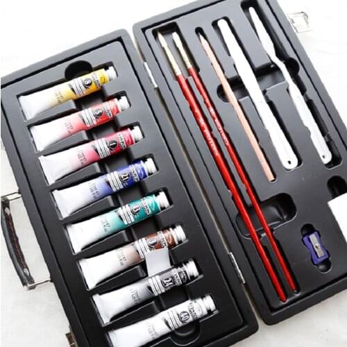 Winsornewton Oil Paint Set Small Wooden Box Oil Painting Brush Digital Pinturas Al Oleo En Tubo Pinturas Acrilicas