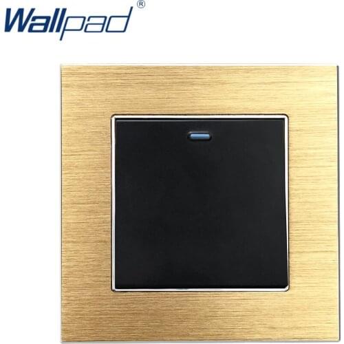Wallpad Wall Light Switch and Socket Set Rocker Button Gold Aluminum Alloy Panel Home Electric Outlet