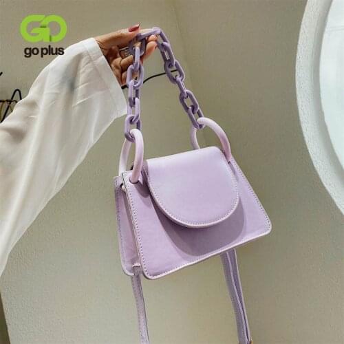 GOPLUS Solid Color Womens Bags 2021 Fashion Designer Metal Chain Ladies Purses Crossbody Bags for Women Summer Simple Handbags