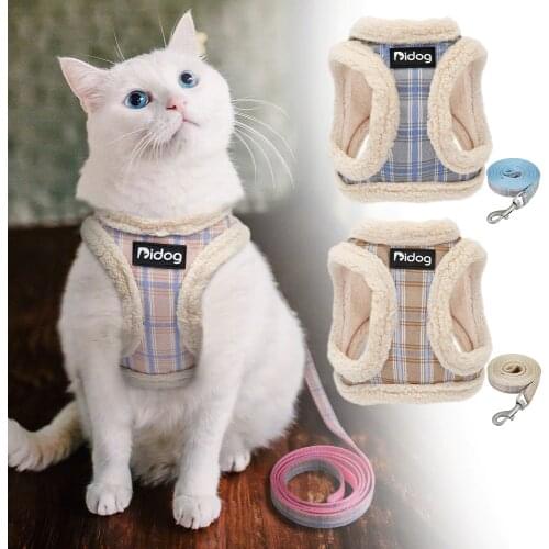 Cute Pet Cat Harness Vest Soft Padded Chihuahua Puppy Cat Harness Collar Adjustable Walking Leash For Small Medium Dogs Cats