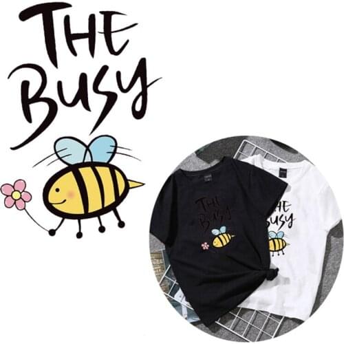 Lovely Bee Pattern Iron On Patches Stickers Washable Appliques A-level Heat Transfer For DIY T-shirt Accessory Clothing Sticker