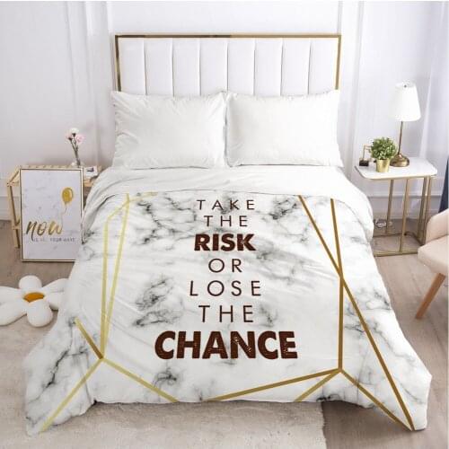 Bedding Duvet Cover Comforter/Quilt/Blanket Case With Zipper Europe Russia Size Nordic 150/220x240/140x200 Nordic Marble Letter