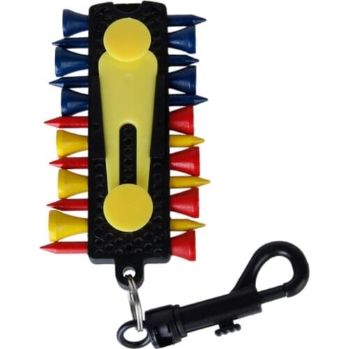 Handy GOLF TEE HOLDER CARRIER CADDY w 12 Tees 2 Ball Markers Divot Tool
