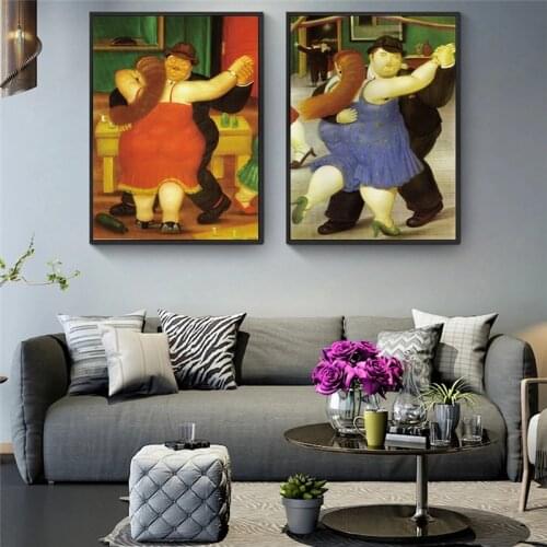 Nordic Funny Art Mona Lisa Canvas Paintings By Fernando Botero Famous Wall Art Posters And Prints Abstract Art Pictures Cuadros