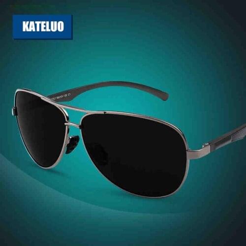 KATELUO 2020 Pilot Mens Sunglasses Polarized UV400 Lens Sun Glasses For Men Aluminum Glasses for Driving Eyewear Accessorie7757