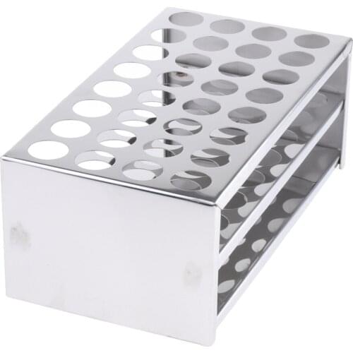 Stainless Steel Test Tube Stand Rack of 32 Tubes - Lab Supplies