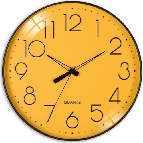 Three-dimensional digital wall clock simple personality creative round mute quartz clock family living room decoration clock