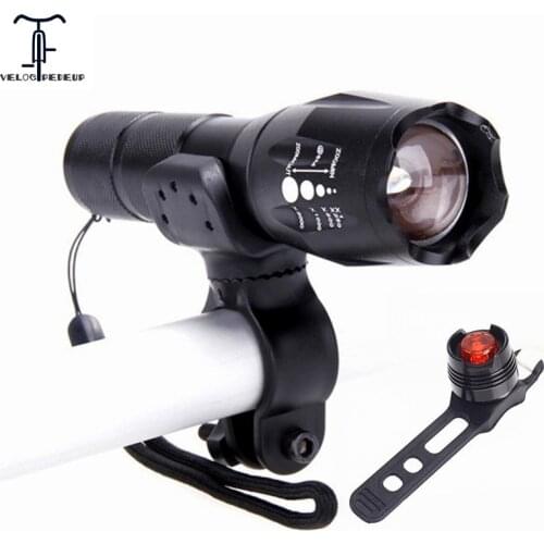 High Quality Bright Bike Headlight+Taillight Waterproof Cycling Accessories Safety Lights Led Set Bicycle Lamp Torch Flashlight