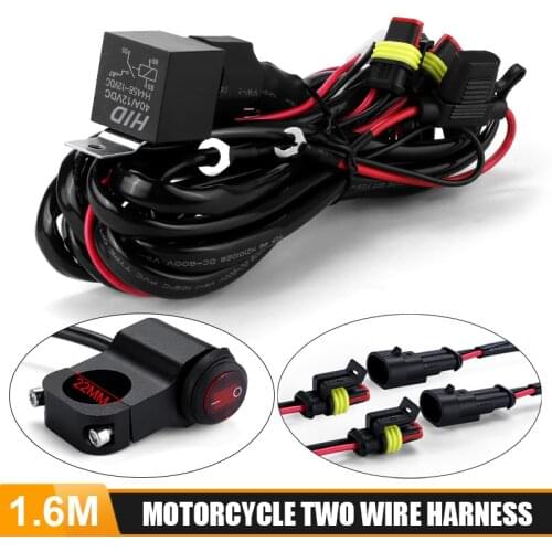 1set Wiring Harness for Led motorcycle headlights spotlight Wire Cable Switch Relay Kit Motorcycle ATV Driving Light Control