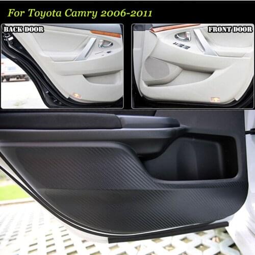 Brand New 1 Set Interior 3D Carbon Fiber Doors Side Edge Anti-kick Protection Pad Sticker For Toyota Camry 06-2011