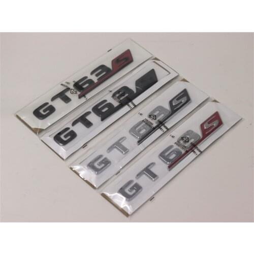 10pcs New Car Styling 3D ABS Chrome Glossy Black GT63S S Trunk Rear Boot letter Badge Emblem Sticker Car Accessories