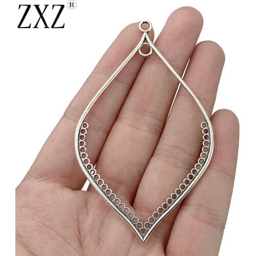 ZXZ 10pcs Tibetan Silver Large Hollow Open Water Drop Charms Pendants for Jewelry Making Accessories