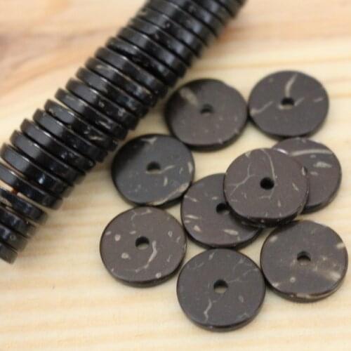 100pcs/lot Primary Color Coconut Shell Spacer 5 6 8 9 10 12mm Natural Round Septum Charms Decoration Wholesale Jewelry Findings