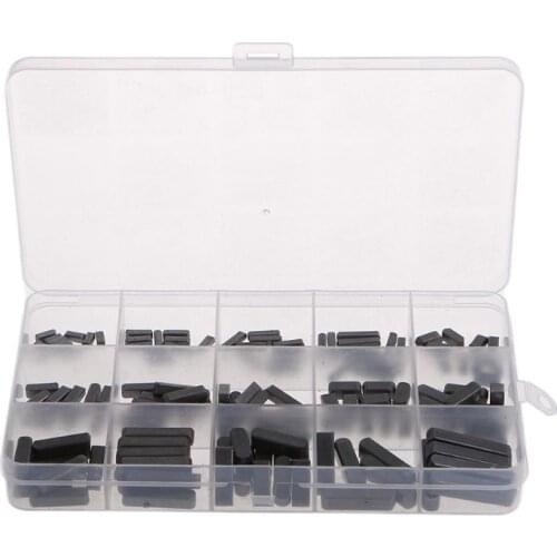 140pcs Round Ended Feather Key Parallel Drive Shaft Keys Set 8mm 10mm 12mm 16mm 20mm 25mm 30mm Hardware with Box