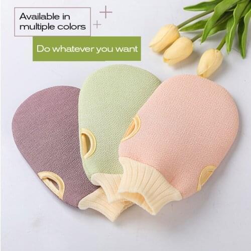 2 In 1 Soft Bath Hair Removal Gloves Double-Sided Use Bath Shower Gloves Body Scrubber Glove Skin Exfoliating SPA Massage Towel