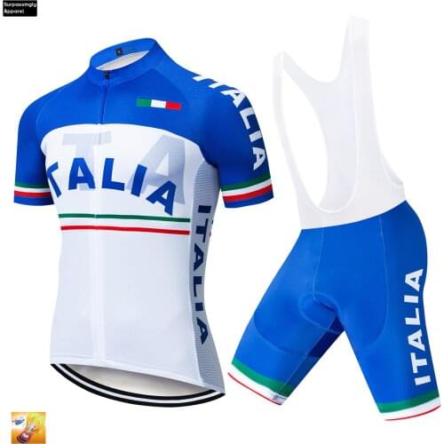 2019 TEAM ITALIA PRO Cycling Jersey 16D Gel Bike Shorts Suit MTB Ropa Ciclismo Mens Summer Bicycling Maillot Culotte Clothing