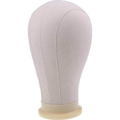 21”-24” Beige Cork Canvas Block Head Mannequin Head Wig Display Styling Head with Mount Hole