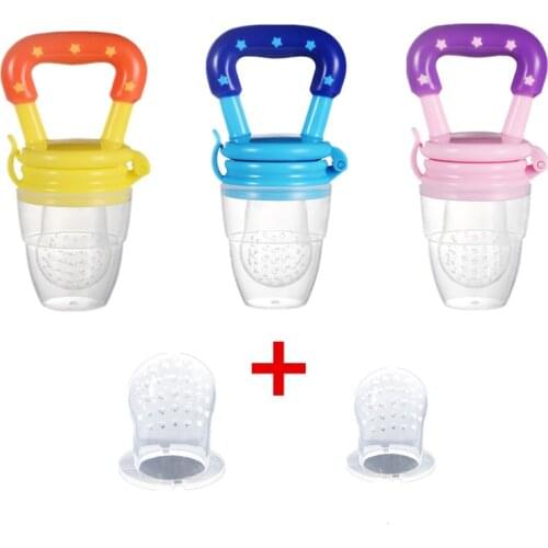 3Pcs/Set Baby Nipple Fresh Food Fruit Milk Feeding Bottles Nibbler Learn Feeding Drinking Water Straw Handle Teething Pacifier