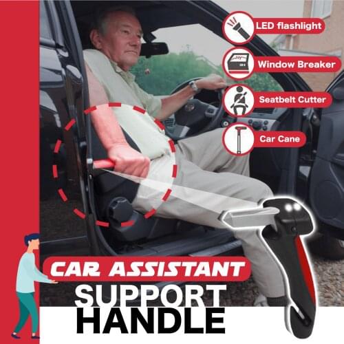 Car Assistant Support Handle Multi-function Safety Door Aider Handles Assist Hammer Bar Parts Window Breaker With LED Dropship