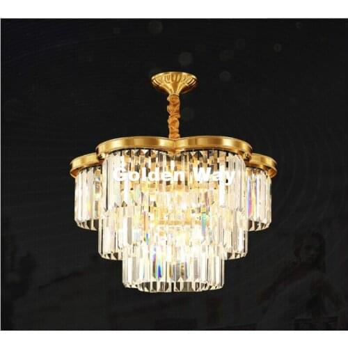 Free Shipping Bronze Pendant Lamp Vintage Modern Pendant Lights E14 LED Copper Crystal Pendant Lighting Hanging Light Fixture