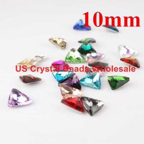 Free shipping! Wholesale 10mm 100pcs/lot 4727 triangle shape crystal fancy stone glass bling multi mixed colour F3318