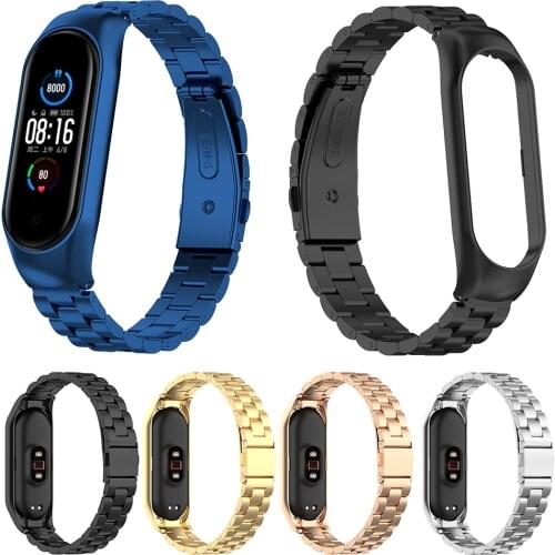 Stainless Steel Wrist Strap For Xiaomi Mi Band 5 6 Smartwatch Wristband Bracelet with Metal Case For Mi Band Miband 5/6