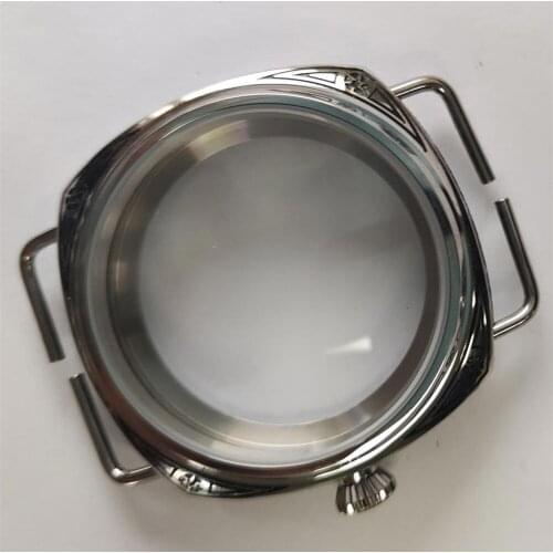 45mm Stainless Steel Hand-Winding Polished Watch Case for ETA 6497/ 6498 Watch Movement Replacement Watch Shell Repair Parts