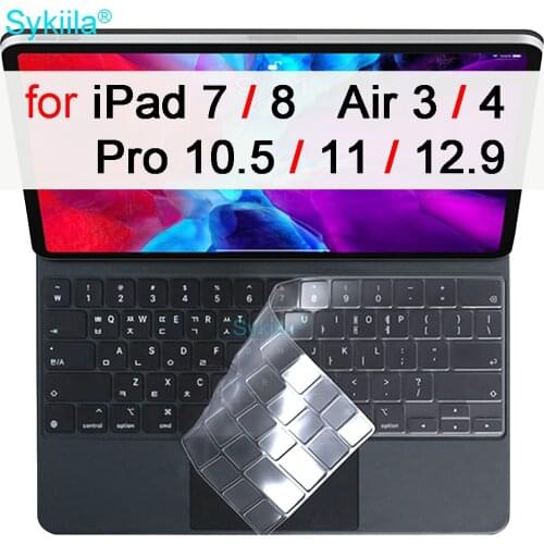 Keyboard Cover for iPad Pro 11 12.9 Air 3 4 7 8 10.5 2020 Magic Smart Case Folio Black Clear EU US Film Skin Silicone Protector