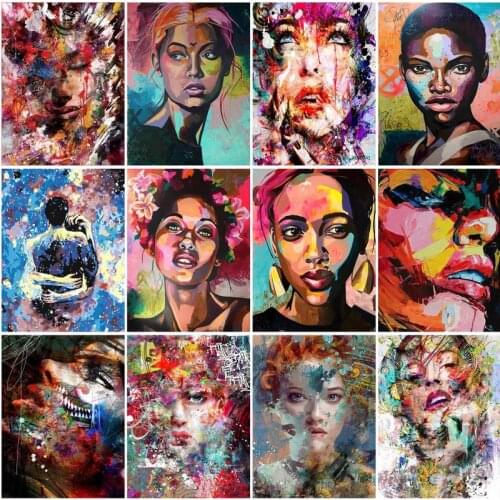 CHENISTORY 60x75cm Frame Diy Painting By Numbers Colorful Women Paint By Numbers Handpainted Canvas By Numbers Diy Gift Arts